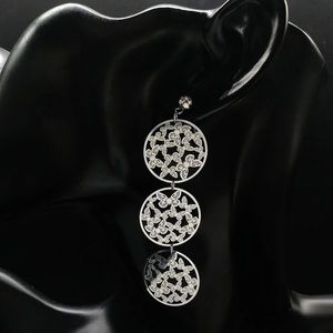 3-Tier Butterfly Design Stainless Steel Earrings